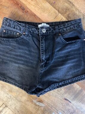 Black High Waist Jean Shorts